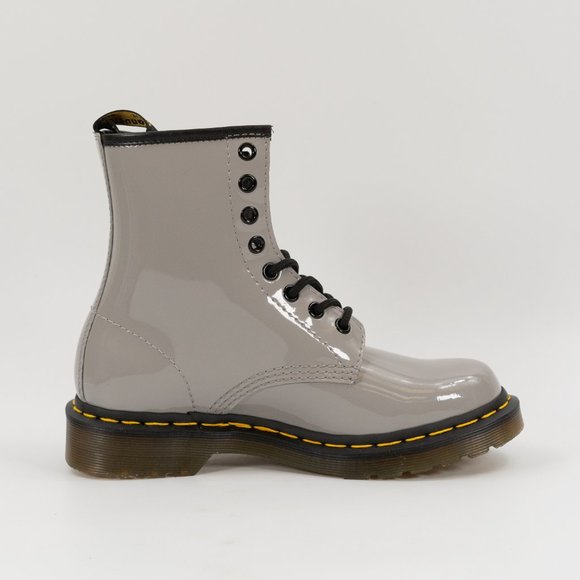 Dr. Martens Women's Patent Leather 'Grey' Lace Up Boot 27635076 Multi Size - Picture 4 of 12
